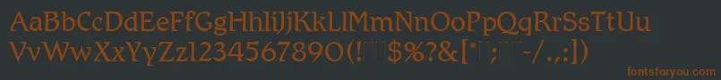 RomicLightPlain Font – Brown Fonts on Black Background
