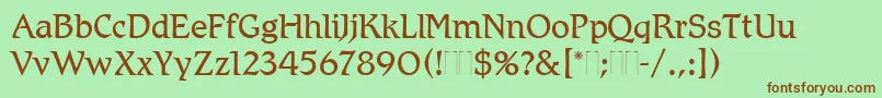 RomicLightPlain Font – Brown Fonts on Green Background