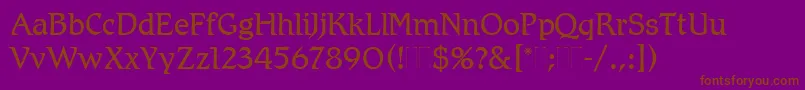 RomicLightPlain Font – Brown Fonts on Purple Background