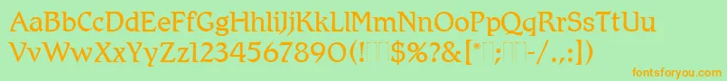 RomicLightPlain Font – Orange Fonts on Green Background