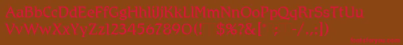 RomicLightPlain Font – Red Fonts on Brown Background