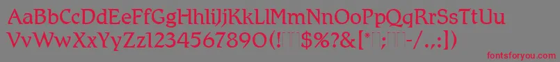 RomicLightPlain-Schriftart – Rote Schriften auf grauem Hintergrund