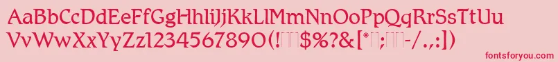 RomicLightPlain Font – Red Fonts on Pink Background