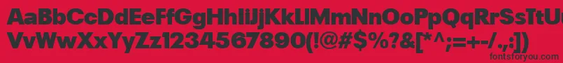 Czcionka PlakLtBlack – czarne czcionki na czerwonym tle