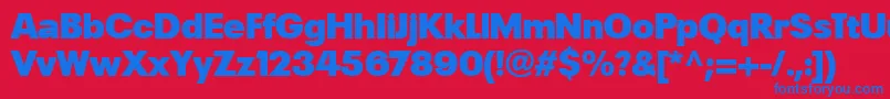 フォントPlakLtBlack – 赤い背景に青い文字