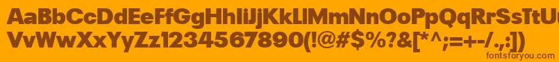 Weitere Informationen zur PlakLtBlack-Schriftart PlakLtBlack-Schriftart – Braune Schriften auf orangefarbenem Hintergrund