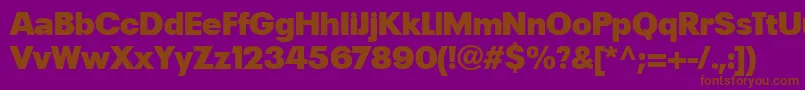 PlakLtBlack-fontti – ruskeat fontit violetilla taustalla