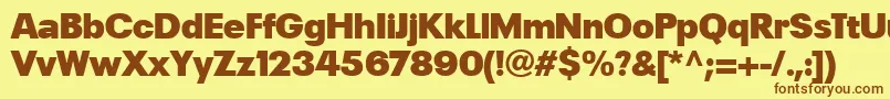 PlakLtBlack Font – Brown Fonts on Yellow Background