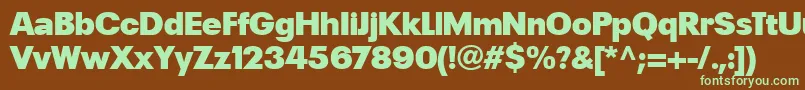PlakLtBlack-fontti – vihreät fontit ruskealla taustalla