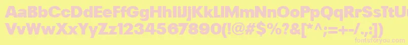 PlakLtBlack-Schriftart – Rosa Schriften auf gelbem Hintergrund