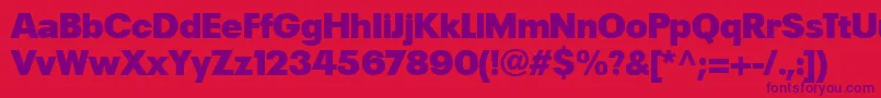 PlakLtBlack-Schriftart – Violette Schriften auf rotem Hintergrund