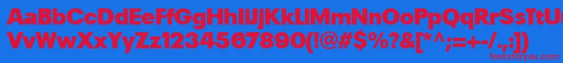 フォントPlakLtBlack – 赤い文字の青い背景