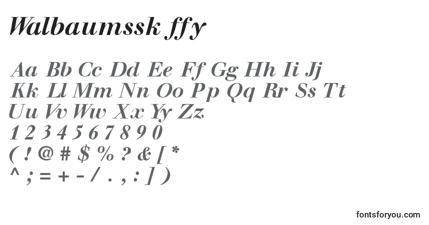 Walbaumssk ffy-fontti – aakkoset, numerot, erikoismerkit