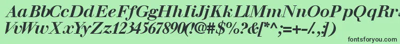 Walbaumssk ffy Font – Black Fonts on Green Background