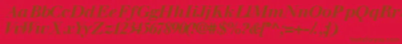 Walbaumssk ffy-Schriftart – Braune Schriften auf rotem Hintergrund