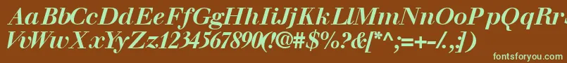 Walbaumssk ffy Font – Green Fonts on Brown Background