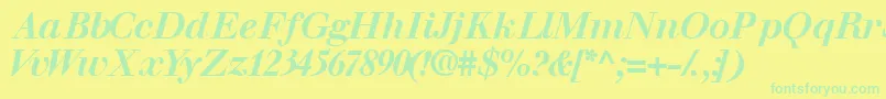 Czcionka Walbaumssk ffy – zielone czcionki na żółtym tle