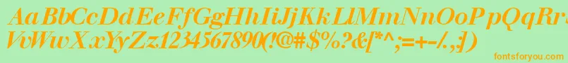 Walbaumssk ffy Font – Orange Fonts on Green Background