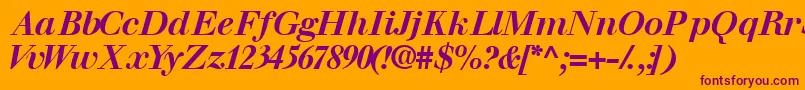 Walbaumssk ffy Font – Purple Fonts on Orange Background