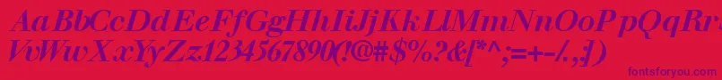 Walbaumssk ffy Font – Purple Fonts on Red Background