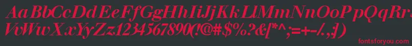 Walbaumssk ffy Font – Red Fonts on Black Background