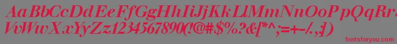 Шрифт Walbaumssk ffy – красные шрифты на сером фоне