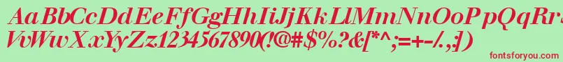 Walbaumssk ffy Font – Red Fonts on Green Background