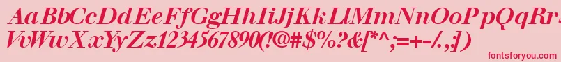 Walbaumssk ffy Font – Red Fonts on Pink Background