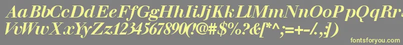 Walbaumssk ffy Font – Yellow Fonts on Gray Background