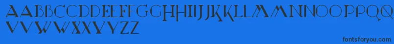 Marchesa-Schriftart – Schwarze Schriften auf blauem Hintergrund
