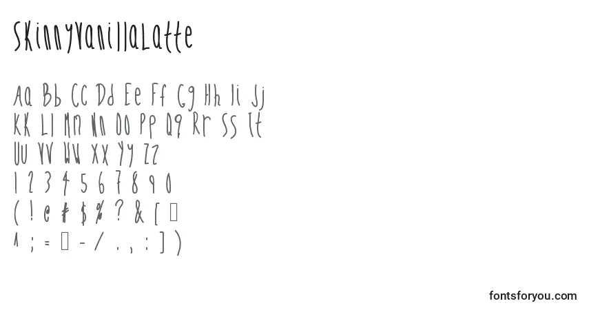 Schriftart SkinnyVanillaLatte – Alphabet, Zahlen, spezielle Symbole