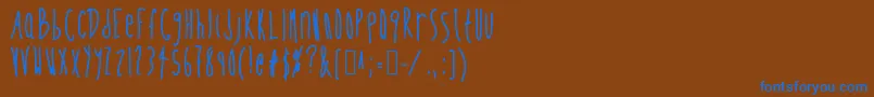 フォントSkinnyVanillaLatte – 茶色の背景に青い文字