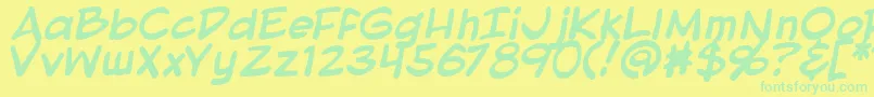 BlambotProLiteBold-Schriftart – Grüne Schriften auf gelbem Hintergrund