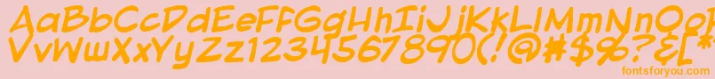 Weitere Informationen zur BlambotProLiteBold-Schriftart BlambotProLiteBold-Schriftart – Orangefarbene Schriften auf rosa Hintergrund