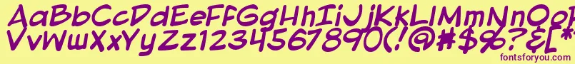 BlambotProLiteBold Font – Purple Fonts on Yellow Background