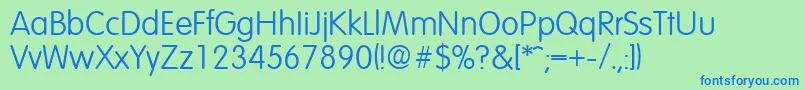 VolkswagenLight Font – Blue Fonts on Green Background