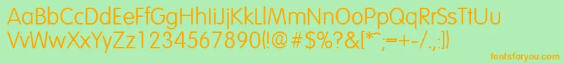 VolkswagenLight Font – Orange Fonts on Green Background