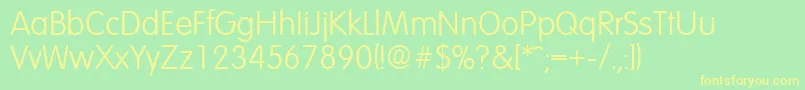 VolkswagenLight Font – Yellow Fonts on Green Background