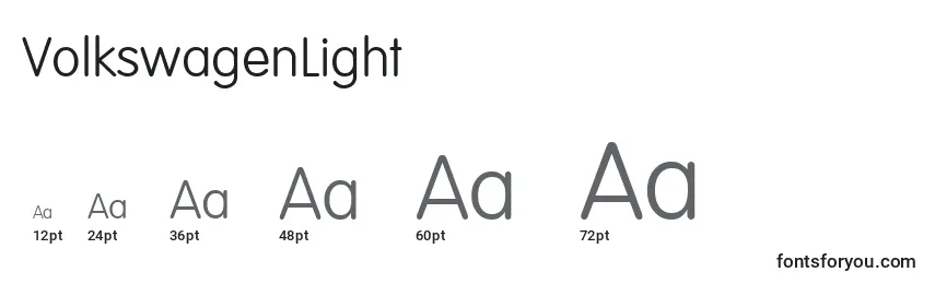VolkswagenLight Font Sizes