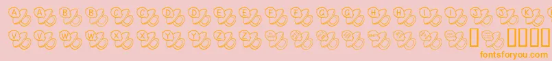 FlBinky-Schriftart – Orangefarbene Schriften auf rosa Hintergrund