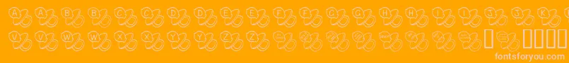 FlBinky-Schriftart – Rosa Schriften auf orangefarbenem Hintergrund