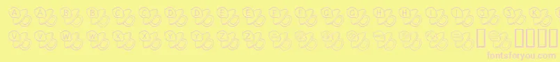 FlBinky Font – Pink Fonts on Yellow Background