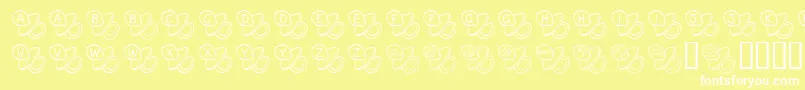 FlBinky Font – White Fonts on Yellow Background