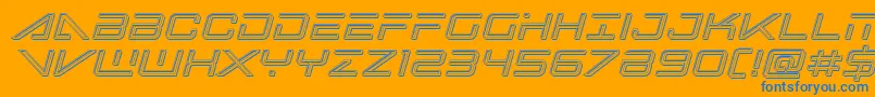 Bansheepilotengraveital Font – Blue Fonts on Orange Background