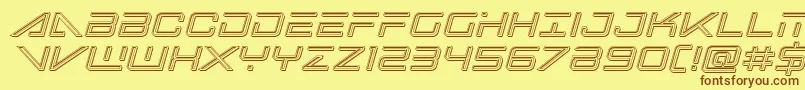 Bansheepilotengraveital Font – Brown Fonts on Yellow Background