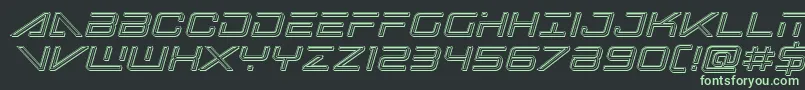 Bansheepilotengraveital Font – Green Fonts on Black Background