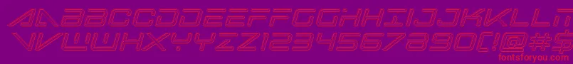 Bansheepilotengraveital Font – Red Fonts on Purple Background