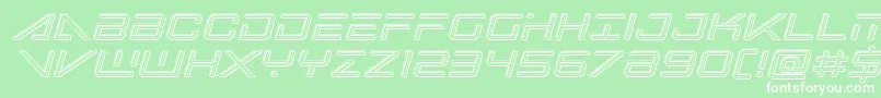 Bansheepilotengraveital Font – White Fonts on Green Background