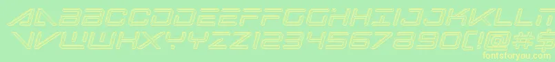 Bansheepilotengraveital Font – Yellow Fonts on Green Background