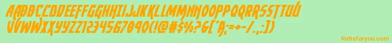 Yankeeclipperexpandital Font – Orange Fonts on Green Background